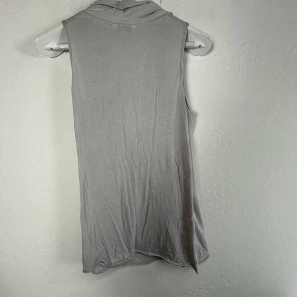 Cabi Womens Drape Faux Wrap Sleeveless Top Large Grey Cotton Casual Style# 377 - Picture 2 of 9